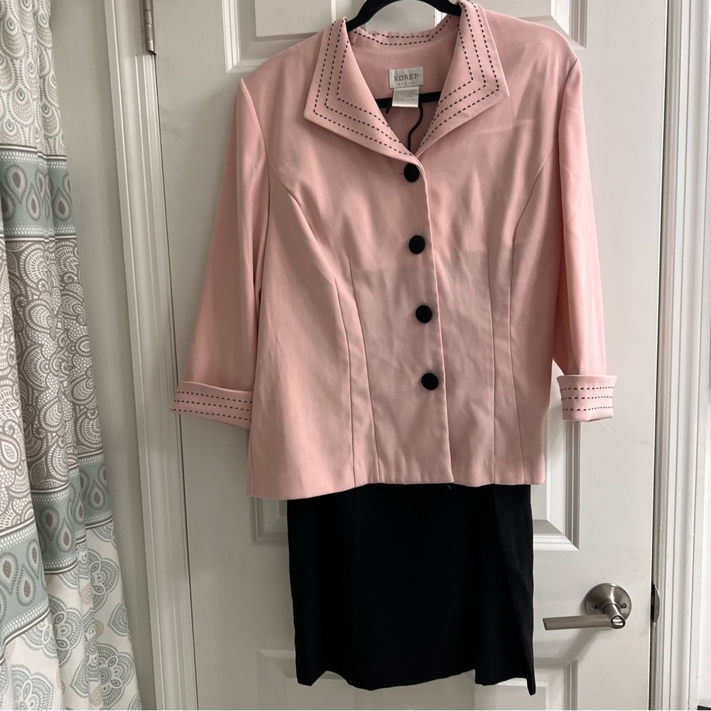 Koret Pink and Black skirt suit set